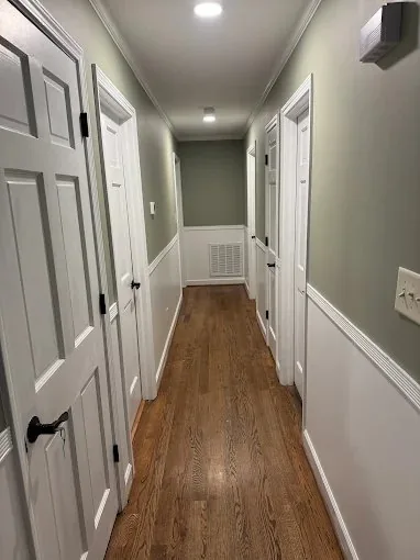 Refinished hallway and trim work